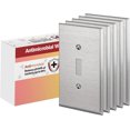 thumbnail image 1 of ENERLITES Antimicrobial Metal Toggle Switch Cover, Stainless Steel Wall Plate, Antibacterial Light Switch Cover, Corrosion Resistant, Mid-Size 1-Gang, 7711MA-5PCS, Silver, 5 Pack, 1 of 5