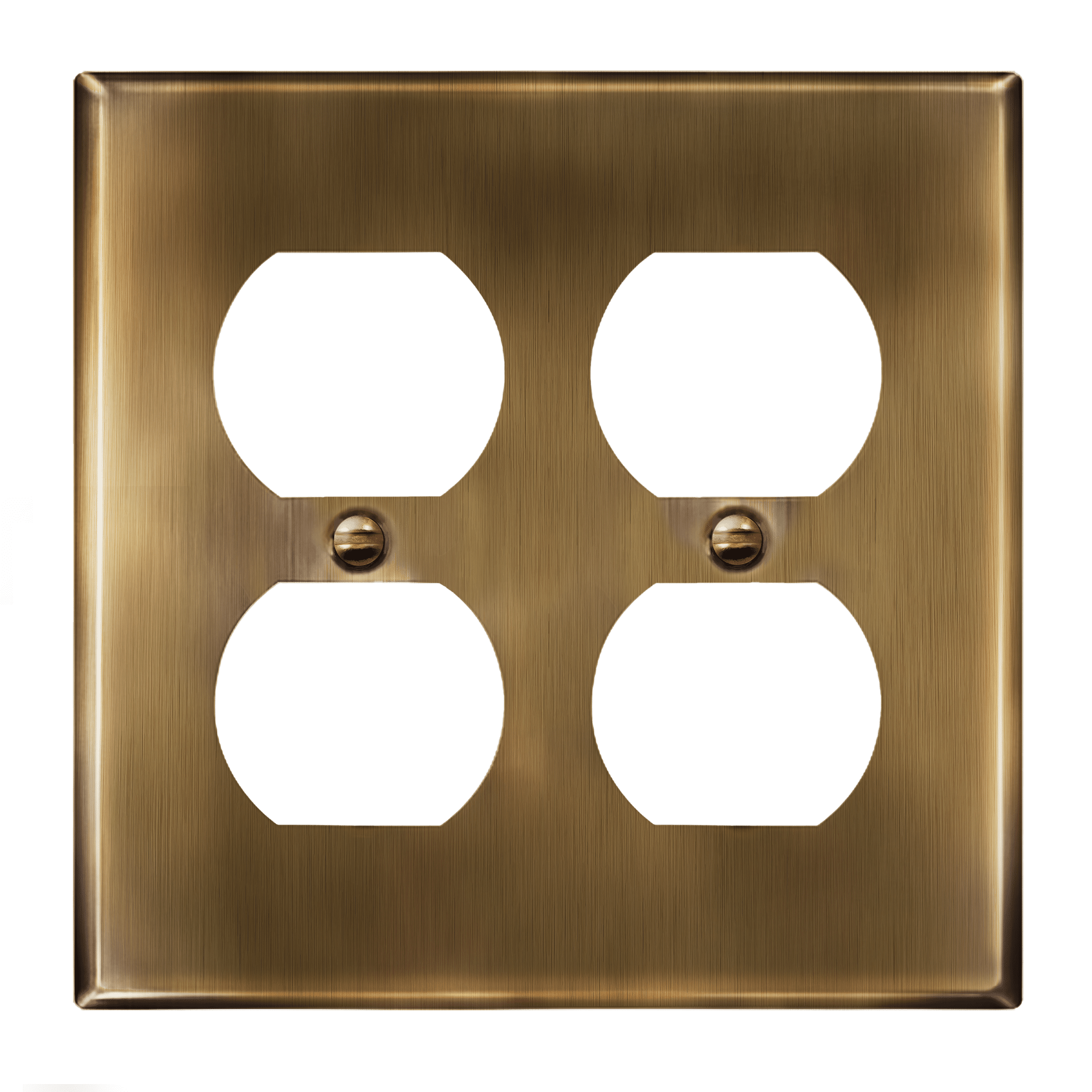 ENERLITES Antique Brass Double Duplex Receptacle Metal Wall Plate