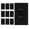 thumbnail image 1 of ENERLITES Black Decorator Receptacle with Screwless Wall Plate, Residential Grade Wall Outlet, 15A 125V, Self-Grounding, 2-Pole, 3-Wire, 5-15R, Non Tamper Resistant,UL Listed, 61502-BKSID, 10 Pack, 1 of 5
