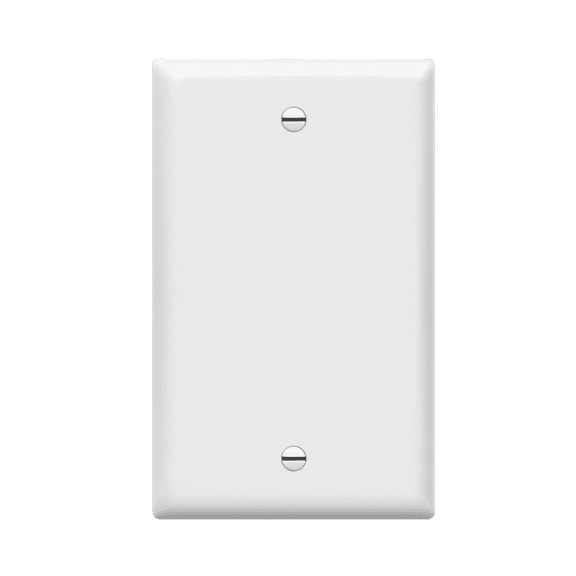 ENERLITES Blank Cover Wall Plate, Gloss Finish, Standard Size 1-Gang, Polycarbonate Thermoplastic, 8801-W, White