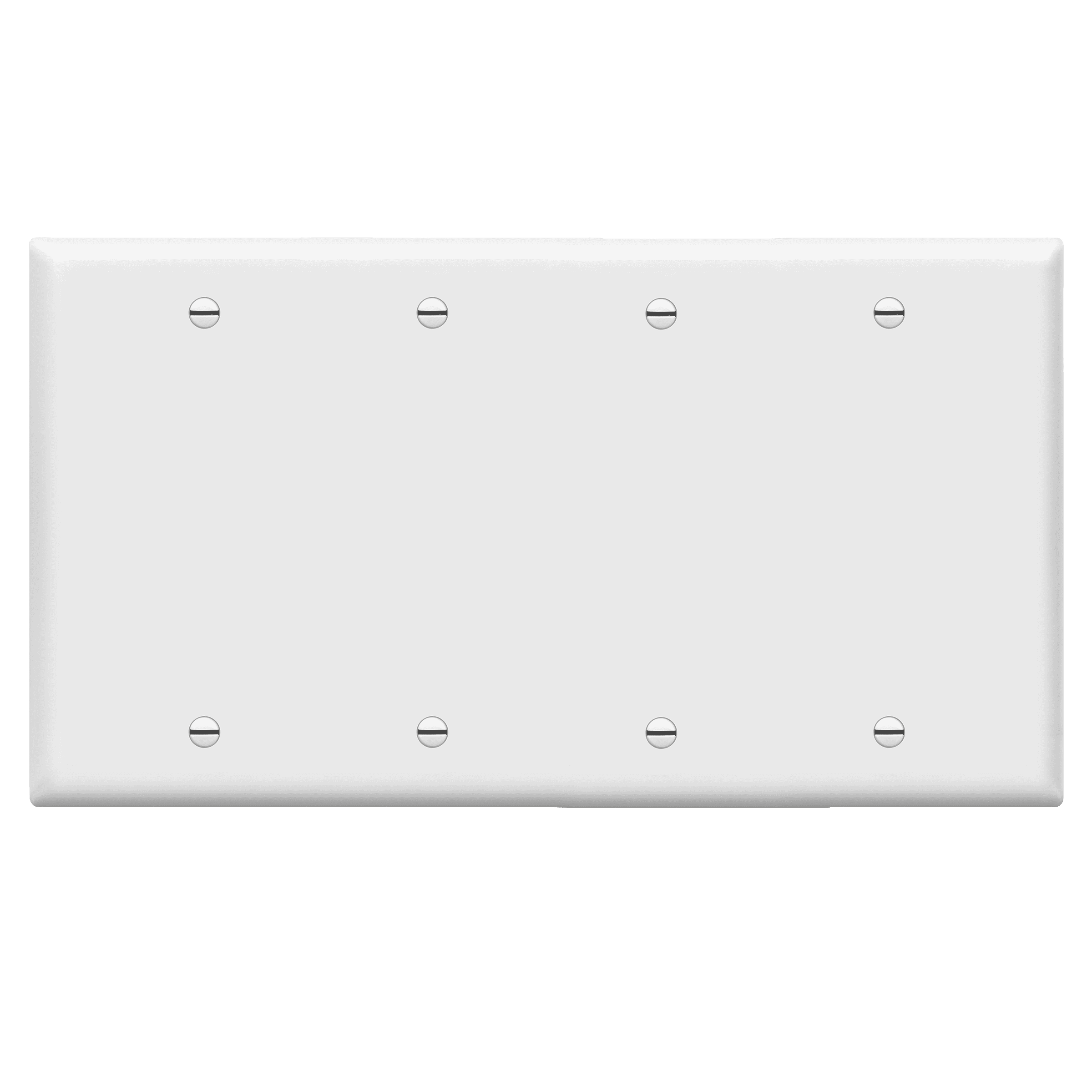 White 4-Gang Unbreakable Polycarbonate Blank Wall Plate