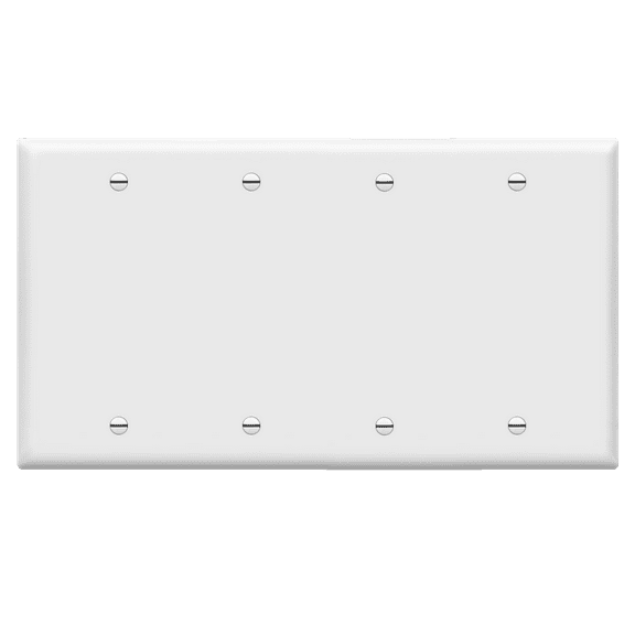 ENERLITES Blank Device Cover Wall Plate, Size 4-Gang 4.50" x 8.19", Unbreakable Polycarbonate Thermoplastic, 8804-W, White
