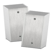 ENERLITES Blank Device Metal Wall Plate, Blank Outlet Covers, 1-Gang, UL Listed, 430 Stainless Steel, 10 pack