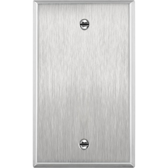 ENERLITES Blank Device Metal Wall Plate, Corrosion Resistant, Size 1-Gang 4.50" x 2.76", UL Listed, 7701, 430 Stainless Steel, Silver