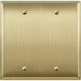 thumbnail image 1 of ENERLITES Blank Device Metal Wall Plate, Stainless Steel, Corrosion Resistant, Size 2-Gang 4.50" x 4.57", 7702-BB, Brushed Brass, Gold, 1 of 4