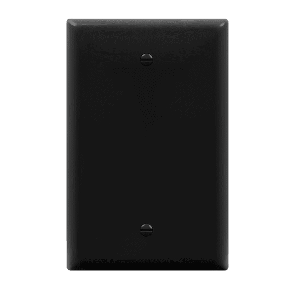 ENERLITES Blank Device Wall Plate, Blank Outlet Cover, Gloss Finish, Mid-Size 1-Gang, Polycarbonate Thermoplastic, 8801M-BK, Black