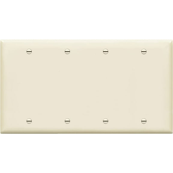 ENERLITES Blank Device Wall Plate, Blank Outlet Cover, Standard Size 4-Gang 4.50" x 8.19", Polycarbonate Thermoplastic, 8804-LA, Light Almond