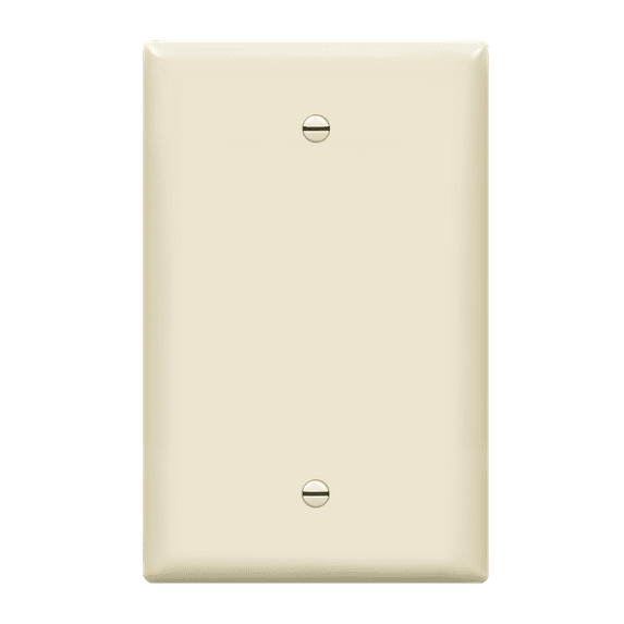 ENERLITES Blank Device Wall Plate, Gloss Finish, Mid-Size 1-Gang 4.88" x 3.11", Unbreakable Polycarbonate Thermoplastic, UL Listed, 8801M-LA, Light Almond