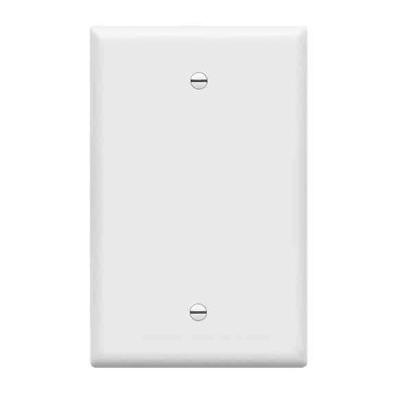 ENERLITES Blank Device Wall Plate, Gloss Finish, Mid-Size 1-Gang 4.88" x 3.11", Unbreakable Polycarbonate Thermoplastic, UL Listed, 8801M-W, White