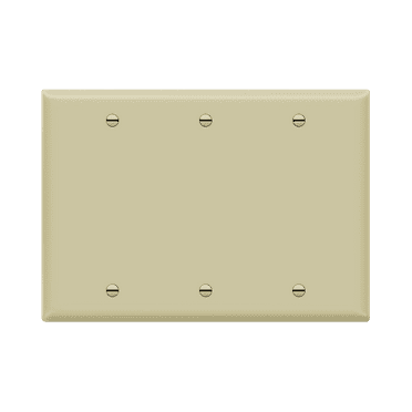 ENERLITES Blank Device Wall Plate, Gloss Finish, Size 3-Gang, Polycarbonate Thermoplastic, 8803-I, Ivory