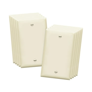 ENERLITES Blank Device Wall Plate, Gloss Finish, Standard Size 1-Gang 4.50" x 2.76", Polycarbonate Thermoplastic, 8801-LA-10PCS, Light Almond (10 Pack)