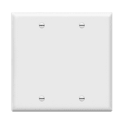 Enerlites 8802-W 2-Gang Blank Wall Plate, Standard Size, Unbreakable Polycarbonate, White