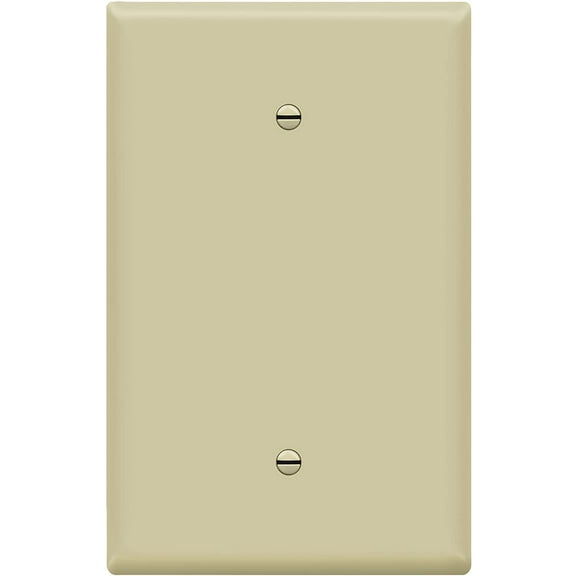 ENERLITES Blank Device Wall Plate, Jumbo Blank Cover, Gloss Finish, Oversized 1-Gang, Polycarbonate Thermoplastic, 8801O-I, Ivory