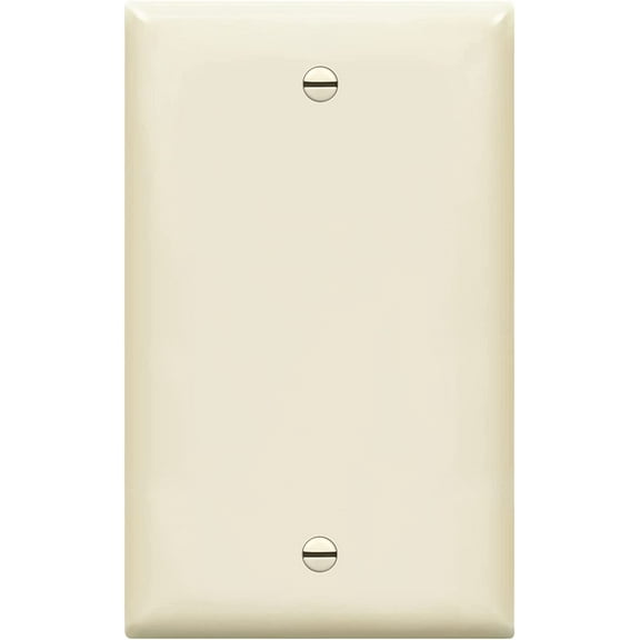 ENERLITES Blank Wall Plate, Gloss Finish, Standard Size 1-Gang, Polycarbonate Thermoplastic, 8801-LA, Light Almond