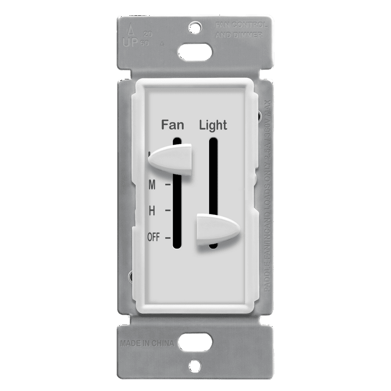 ENERLITES Ceiling Fan Control and LED Dimmer Light Switch, 2.5A