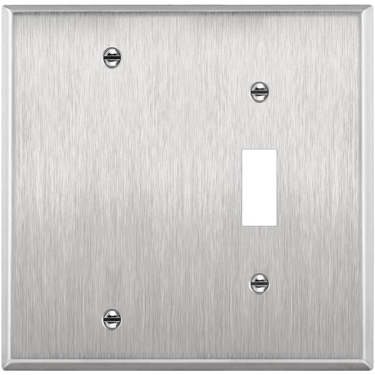 4-Gang Stainless Steel Blank Wall Plate