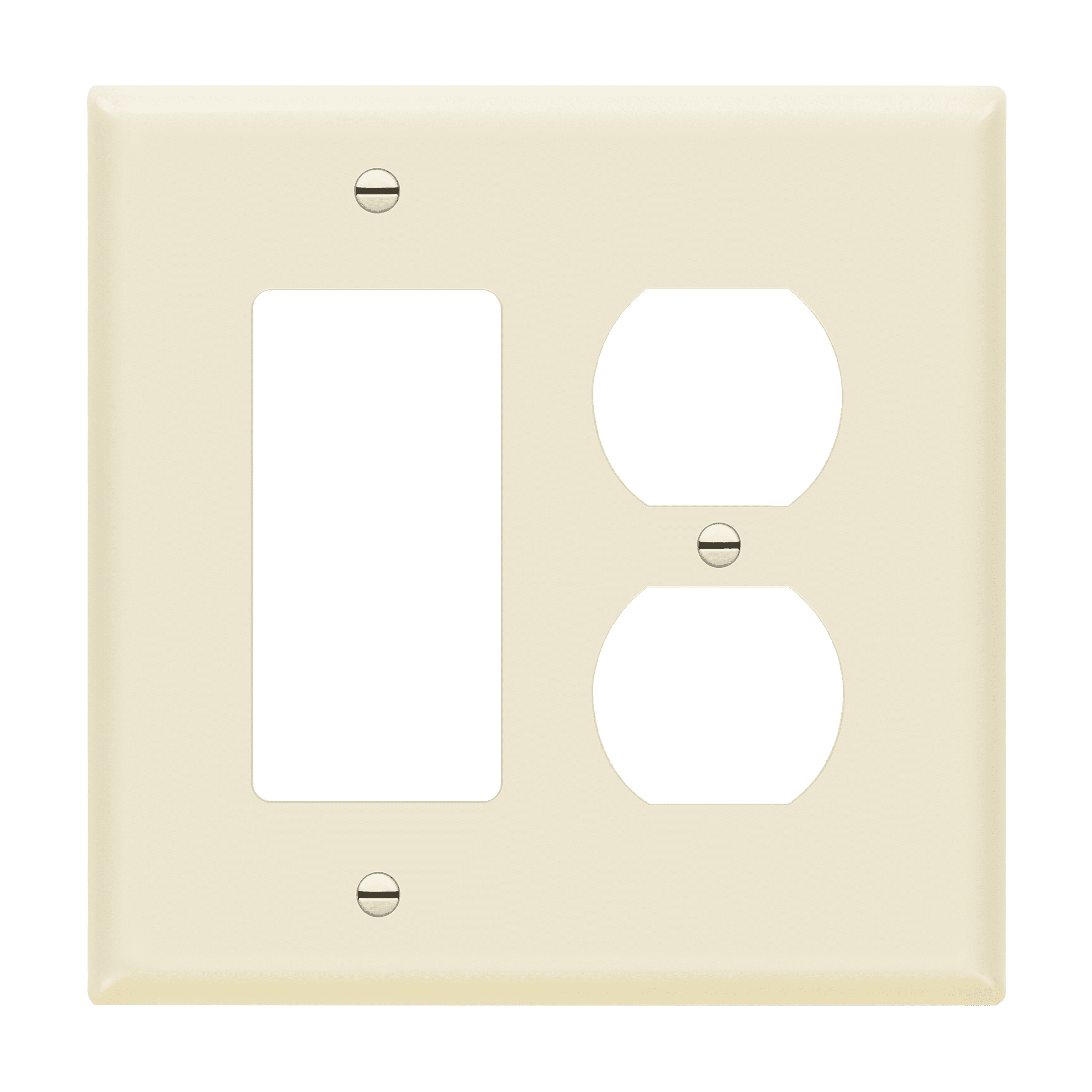Light Almond Mid-Size 2-Gang Polycarbonate Wall Plate