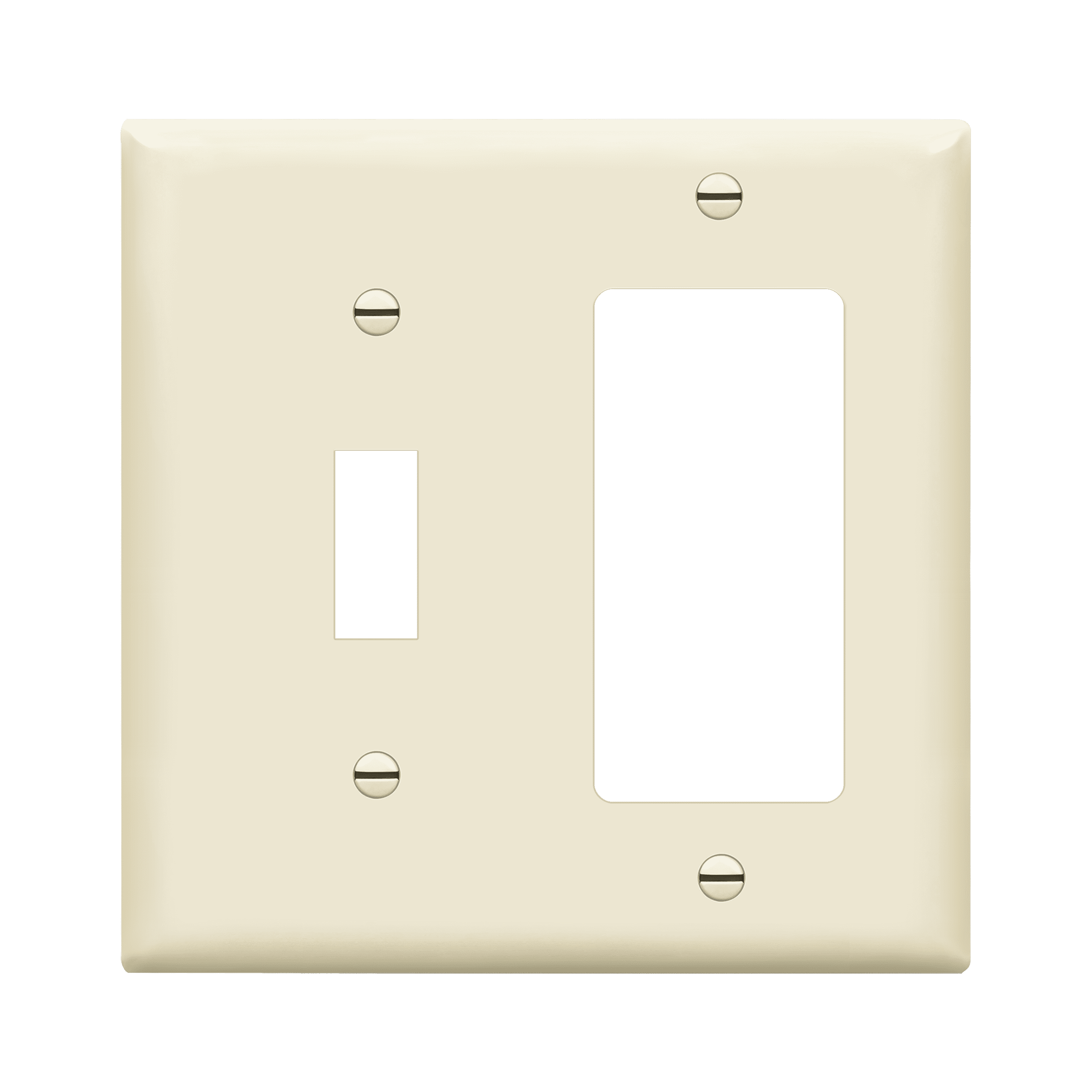 Light Almond 2-Gang Polycarbonate Toggle and Decorator Switch Plate