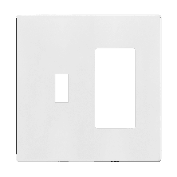 ENERLITES Combination Toggle Light Switch/Decorator Light Switch Plate, Double Switch Wall Plate, Standard Size 2-Gang 4.68" x 4.73", Polycarbonate Thermoplastic, Gloss Finish, SI881131-W, White