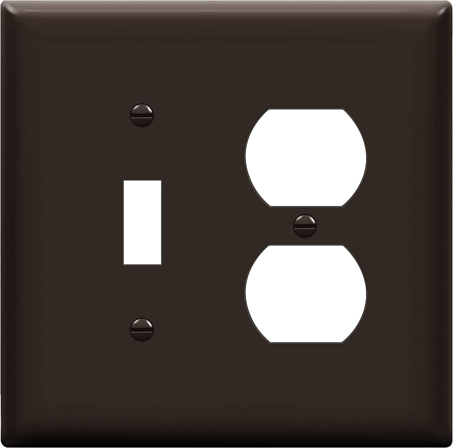 ENERLITES Combination Toggle Light Switch/Duplex Receptacle Outlet Wall Plate Cover, Midsize 2