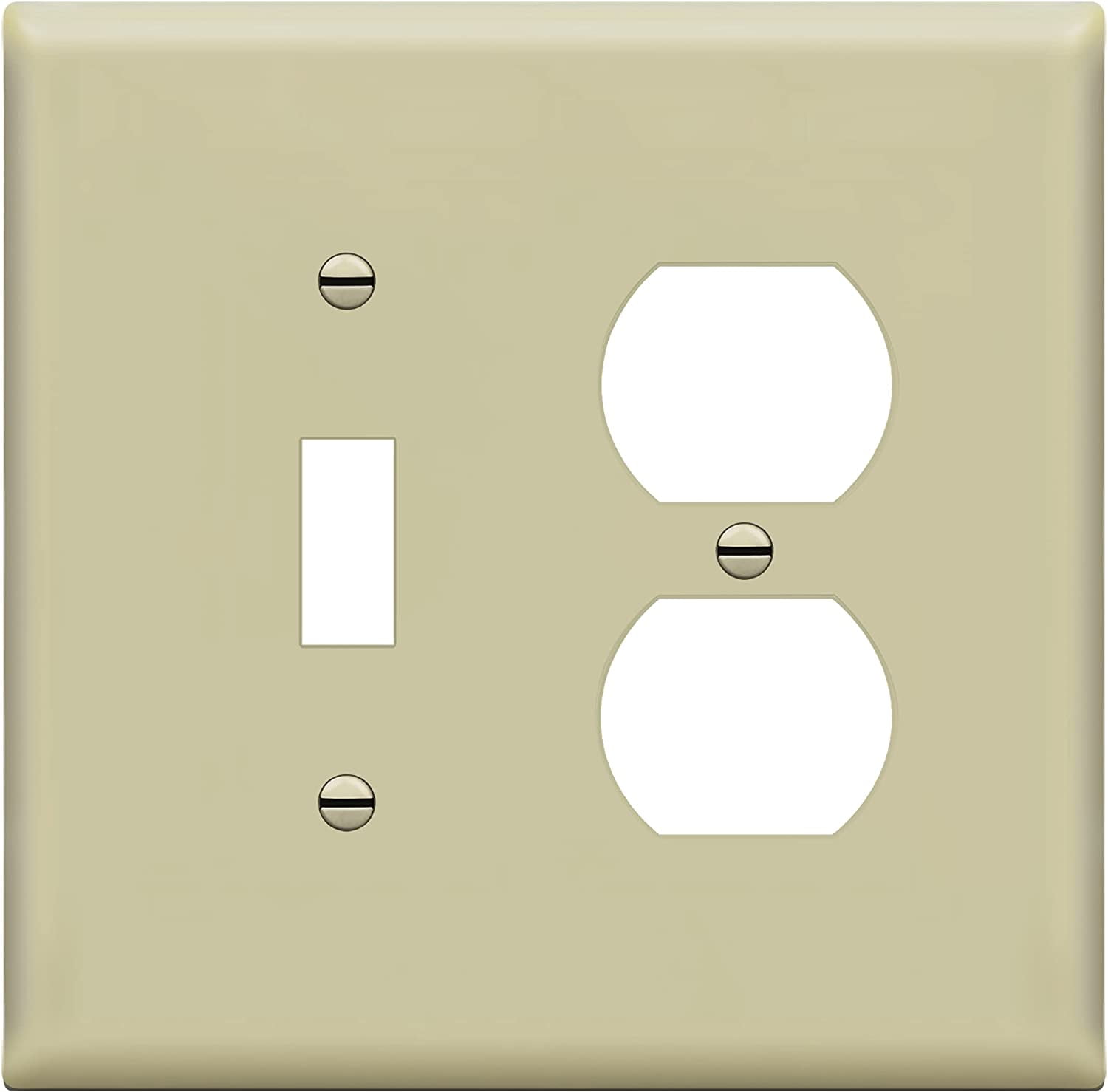 ENERLITES Combination Toggle Light Switch/Duplex Receptacle Outlet Wall Plate Cover, Midsize 2