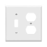 Enerlites Combination Toggle Light Switch and Duplex Outlet Wall Plate Cover, Standard Size 2-Gang 4.50" x 4.57", UL Listed, 881121-W, White