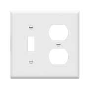 ENERLITES Combination Toggle Light Switch / Duplex Receptacle Outlet Wall Plate Cover, Standard Size 2-Gang 4.50" x 4.57", Polycarbonate Thermoplastic, UL Listed, 881121-W, White
