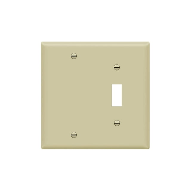 ENERLITES Combination Toggle Switch/Blank Device Wall Plate, 2Gang
