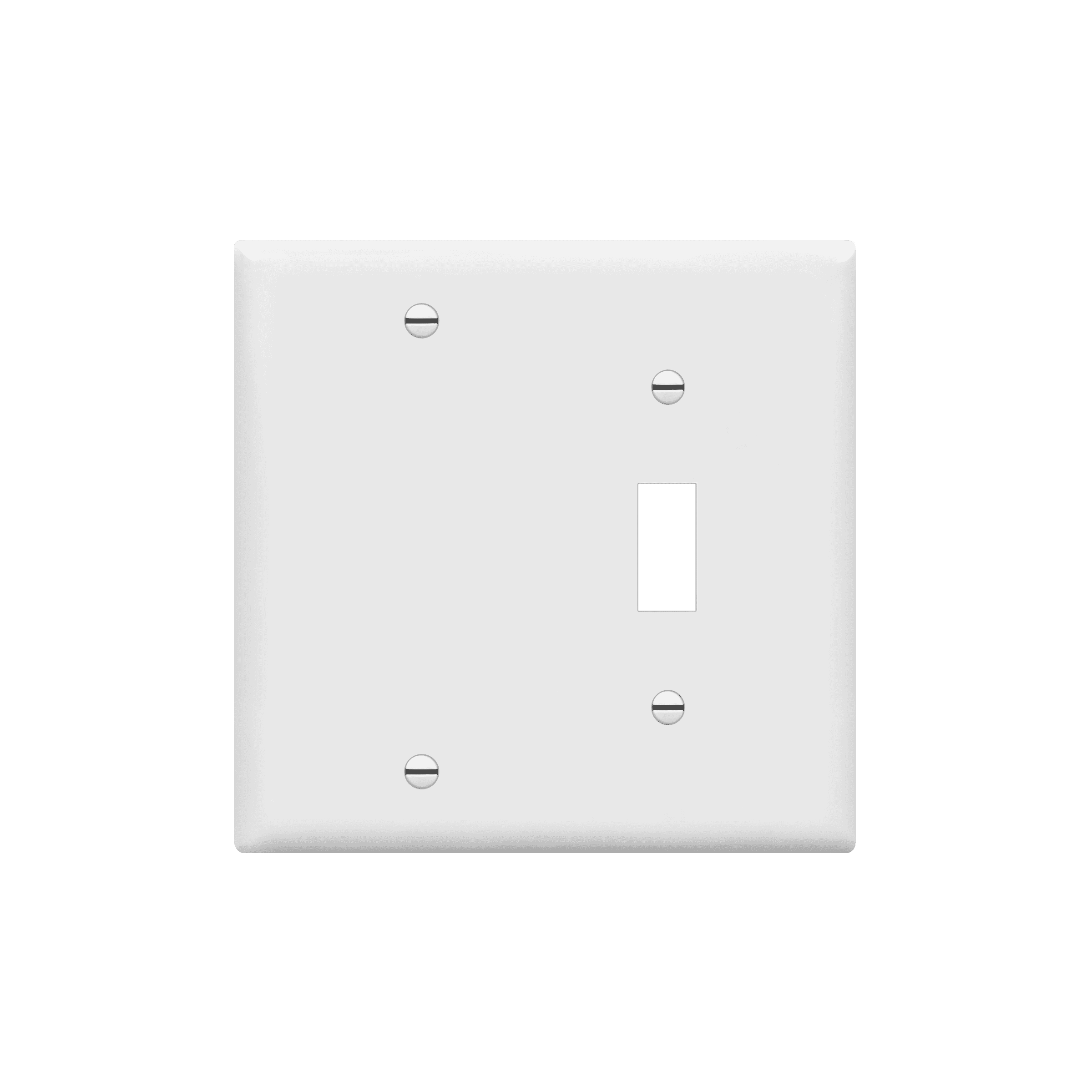 White Polycarbonate 2-Gang Toggle Switch Wall Plate