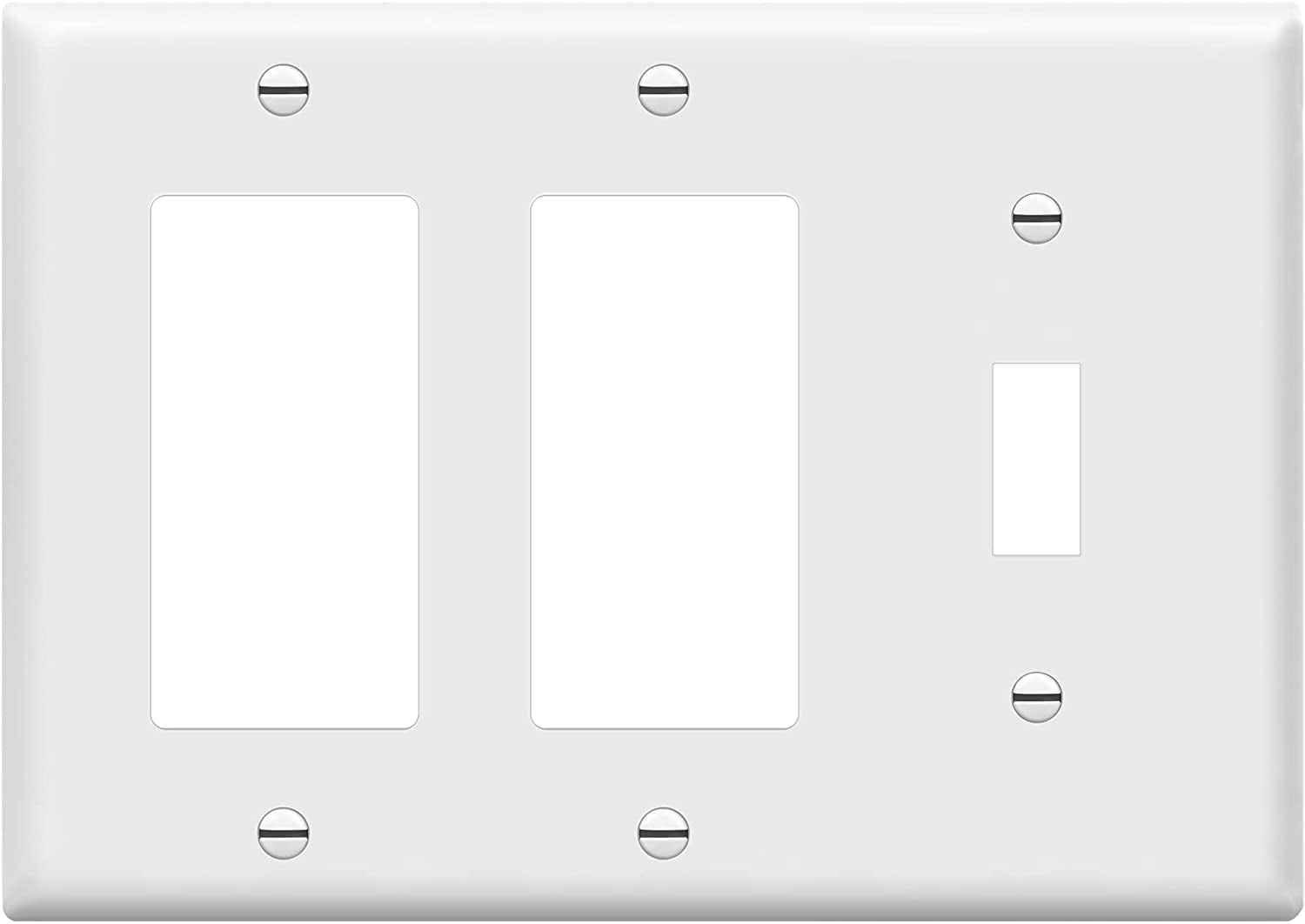 White 3-Gang Polycarbonate Thermoplastic Toggle and Decorator Wall Plate