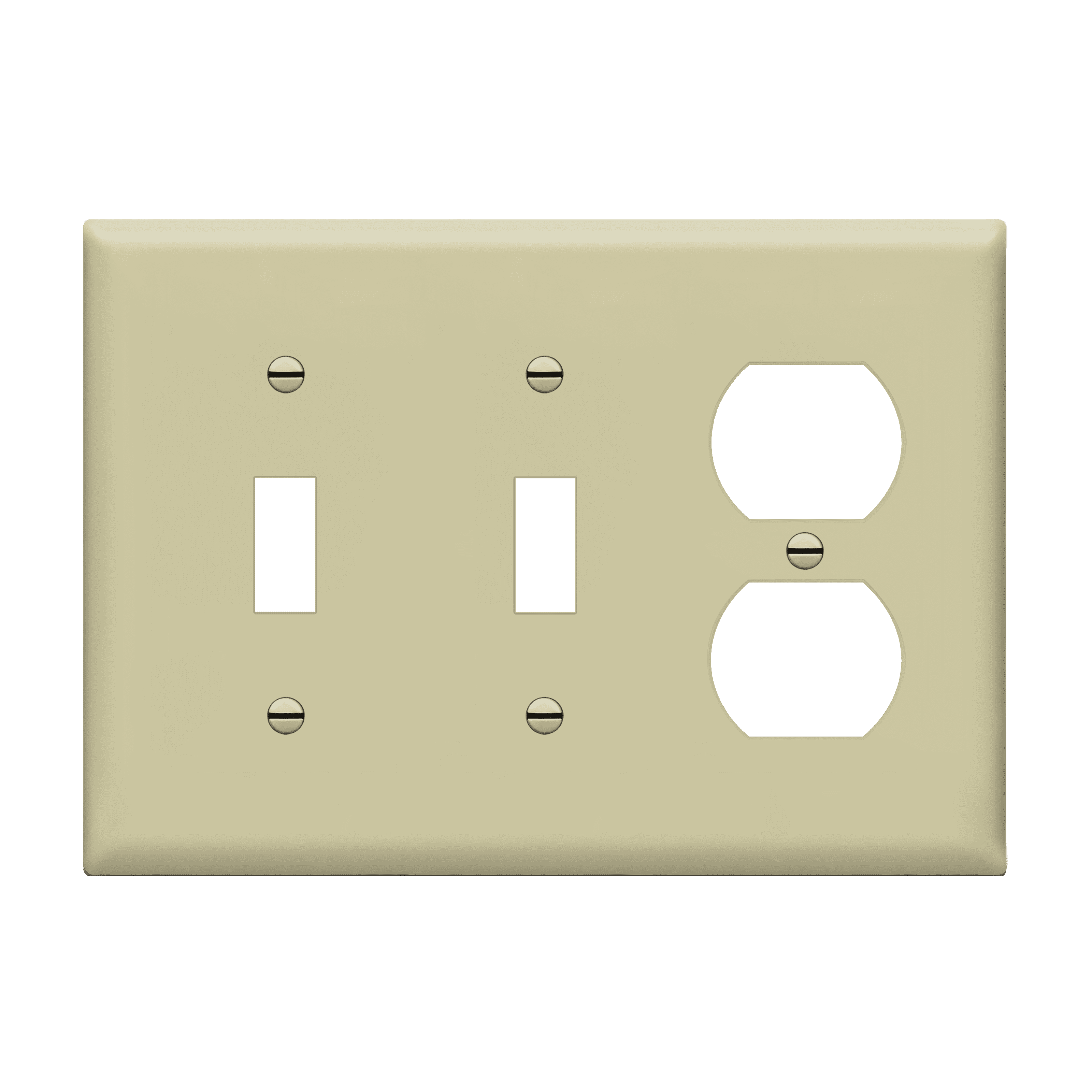 Ivory Polycarbonate 3-Gang Double Toggle Switch Wall Plate