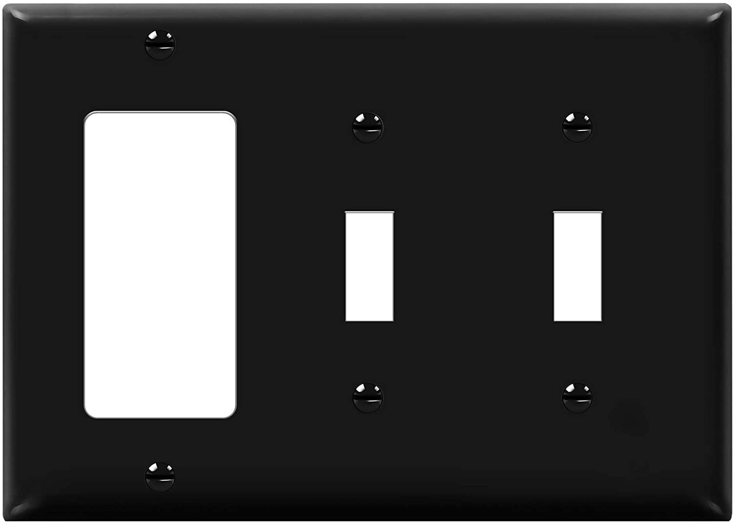 Black Polycarbonate 3-Gang Triple Light Switch Plate