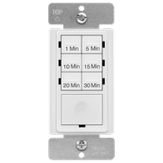 ENERLITES Countdown Timer Switch for Bathroom Fans / Lights, 1-5-10-15-20-30 Min Settings, Manual Override, Always On Blue LED, Neutral Wire Required, UL Listed, White