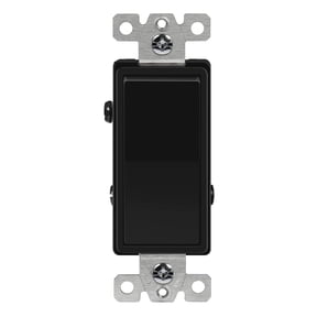 ENERLITES Decorator Light Switch, 20 Amp Paddle Switch, 3-Way or Single Pole, Commercial Grade, 20A 120V-277V, Grounding Screw, Back Insert and Side Terminals, UL Listed, 93200-BK, Black