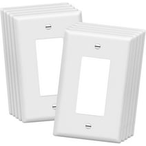 ENERLITES Decorator Light Switch or Receptacle Outlet Wall Plate, Gloss Finish, Mid-Size 1-Gang, Polycarbonate Thermoplastic, UL Listed, White (10 Pack)