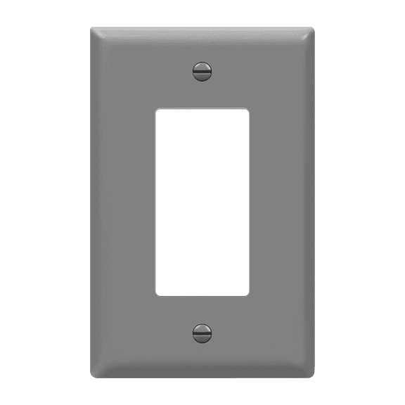 ENERLITES Decorator Light Switch / Receptacle Outlet Wall Plate, Gloss Finish, Mid-Size 1-Gang, Unbreakable Polycarbonate Thermoplastic, UL Listed, 8831M-GY, Gray