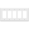 thumbnail image 1 of ENERLITES Decorator Light Switch or Receptacle Outlet Wall Plate, Gloss Finish, Mid-Size 5-Gang 4.88" x 10.39", Polycarbonate Thermoplastic, 8835M-W, White, 1 of 4