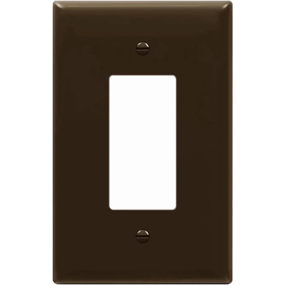 ENERLITES Decorator Light Switch or Receptacle Outlet Wall Plate, Gloss Finish, Over-Size 1-Gang, Unbreakable Polycarbonate Thermoplastic, UL Listed, 8831O-BR, Brown