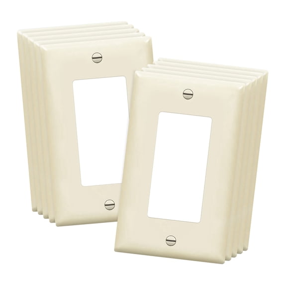ENERLITES Decorator Light Switch or Receptacle Outlet Wall Plate, Gloss Finish, Size 1-Gang 4.50" x 2.76", Unbreakable Polycarbonate Thermoplastic, UL Listed, 8831-LA-10PCS, Light Almond (10 Pack)