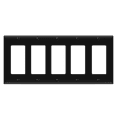 thumbnail image 1 of ENERLITES Decorator Light Switch or Receptacle Outlet Wall Plate, Gloss Finish, Size 5-Gang 4.50" x 10.03", Polycarbonate Thermoplastic, 8835-BK, Black, 1 of 4