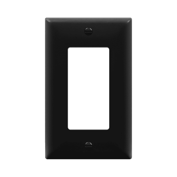 ENERLITES Decorator Light Switch / Receptacle Outlet Wall Plate, Glossy Finish, Size 1-Gang, Polycarbonate Thermoplastic, 8831-BK, Black
