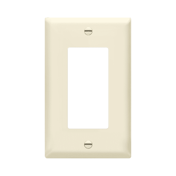 ENERLITES Decorator Light Switch / Receptacle Outlet Wall Plate, Glossy Finish, Size 1-Gang, Unbreakable Polycarbonate Thermoplastic, 8831-LA, Light Almond