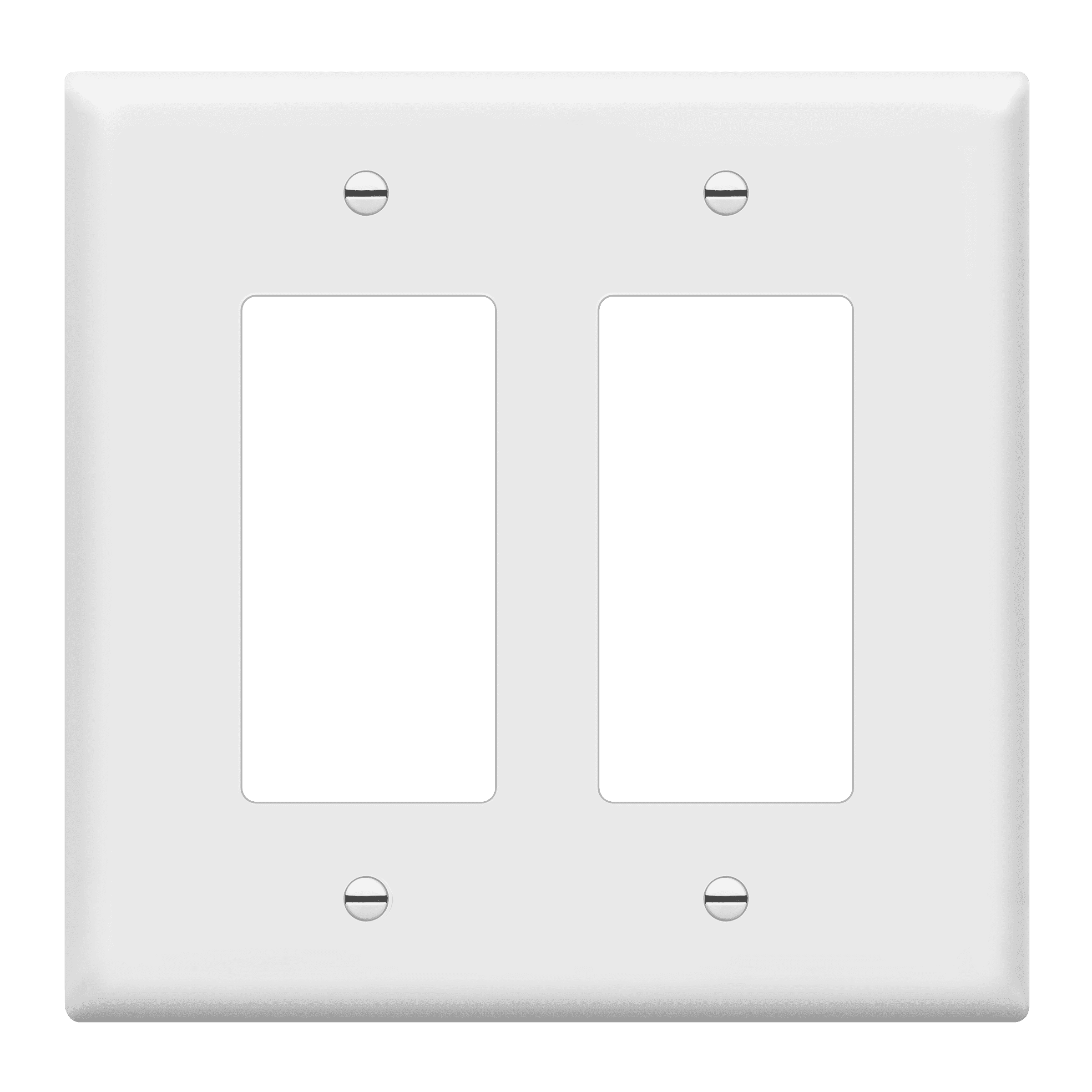 White Polycarbonate Mid-Size 2-Gang Decorator Wall Plate
