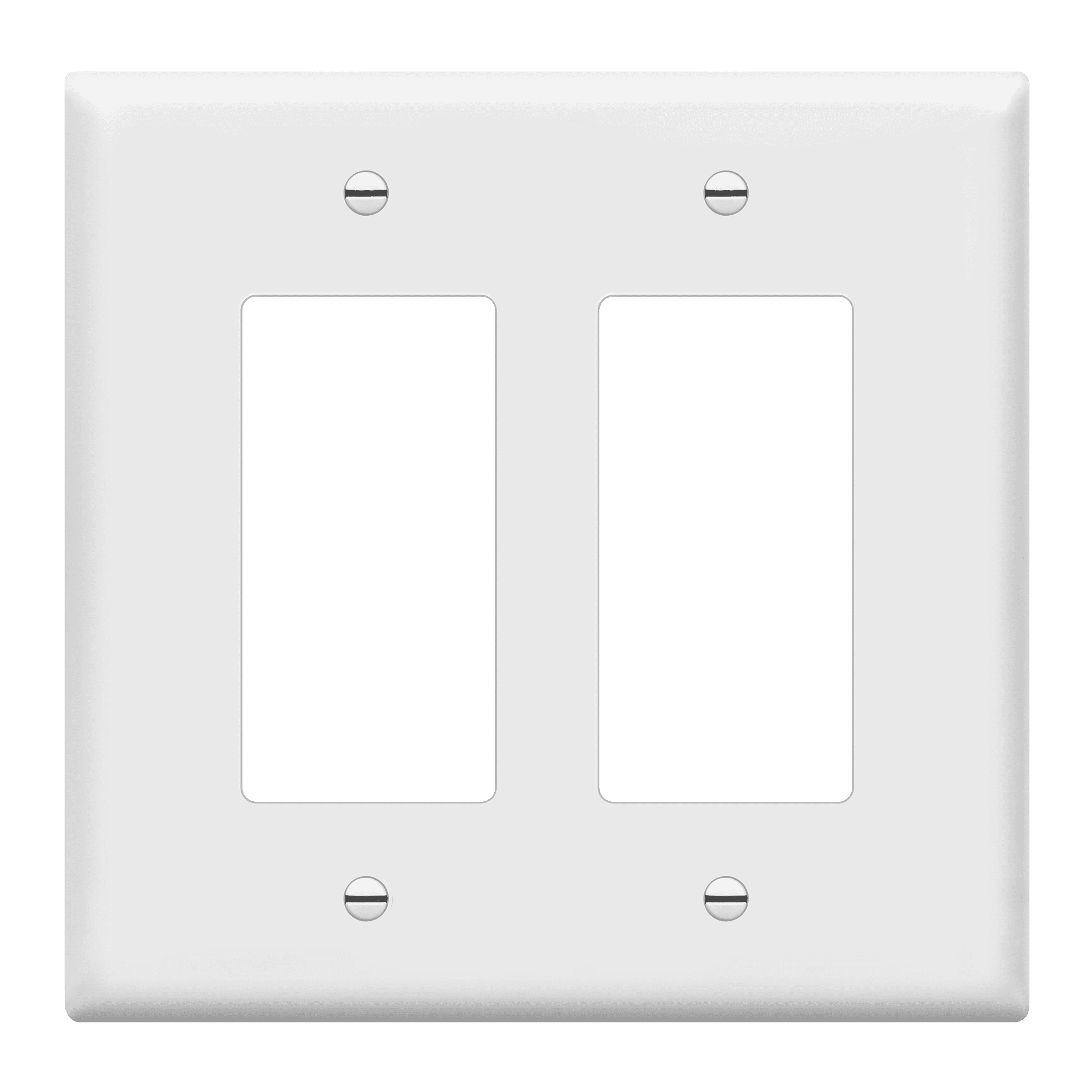 White Polycarbonate Mid-Size 2-Gang Decorator Wall Plate