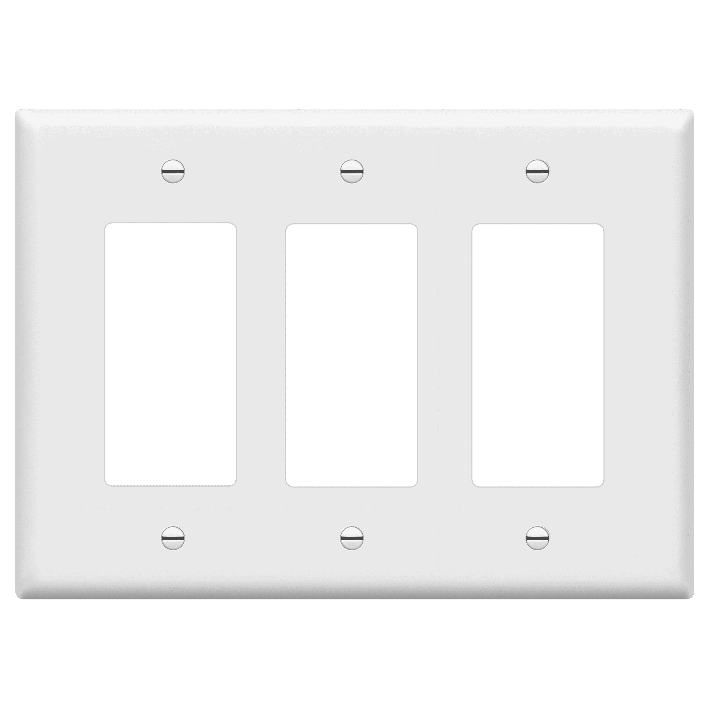 White Glossy Polycarbonate 3-Gang Wall Plate