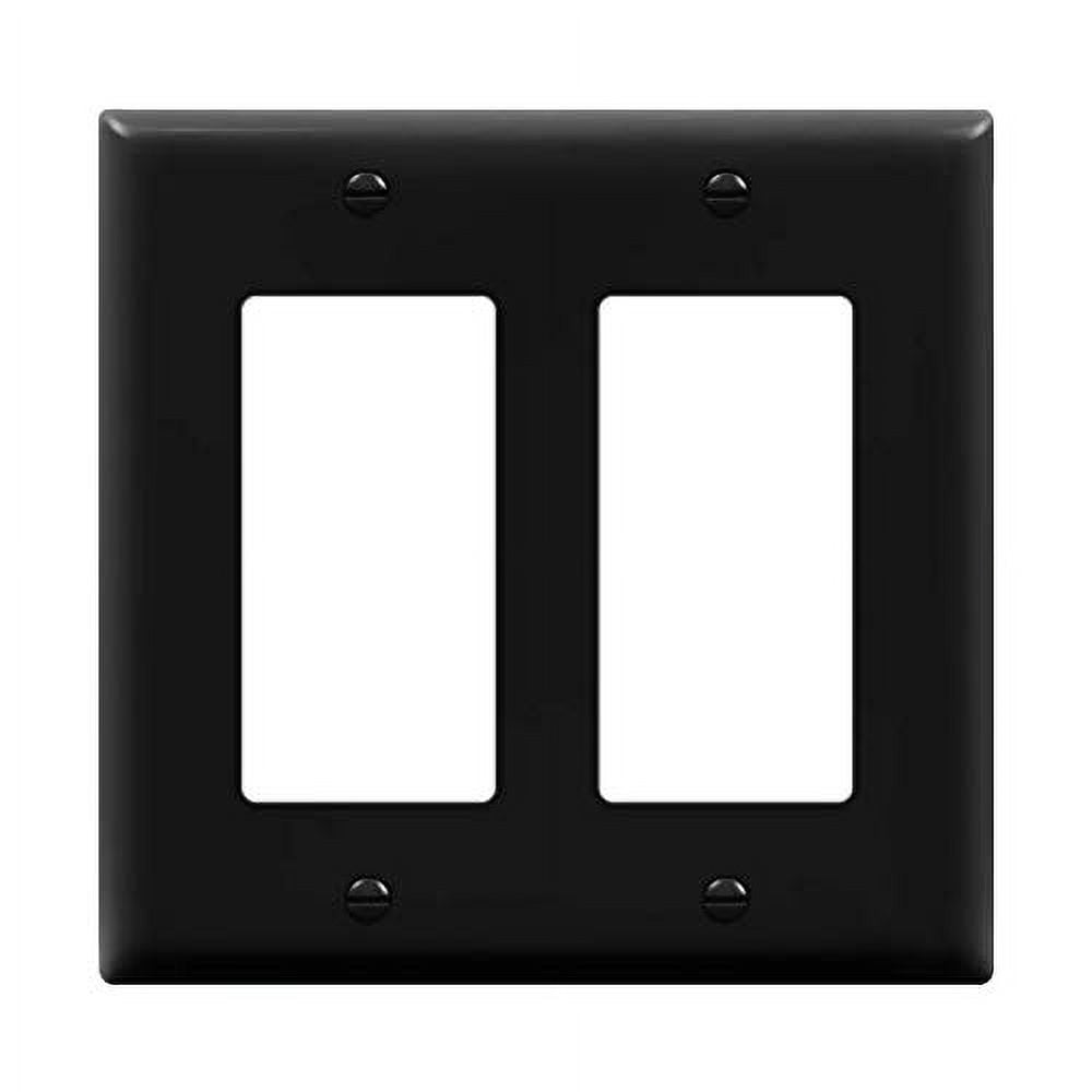 Black Gloss Polycarbonate 2-Gang Wall Plate