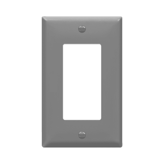 ENERLITES Decorator Light Switch / Receptacle Outlet Wall Plate, Standard Size 1-Gang, Unbreakable Polycarbonate Thermoplastic, Gray