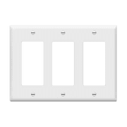 ENERLITES Decorator Light Switch or Receptacle Outlet Wall Plate, Glossy Finish, Standard Size 3-Gang, Polycarbonate Thermoplastic, White