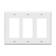 ENERLITES Decorator Light Switch or Receptacle Outlet Wall Plate, Glossy Finish, Standard Size 3-Gang, Polycarbonate Thermoplastic, White