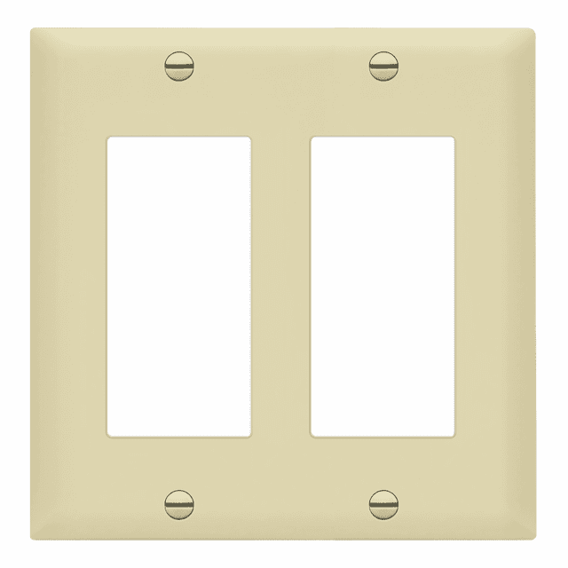 ENERLITES Decorator Light Switch or Receptacle Outlet Wall Plate, Size 2-Gang, Unbreakable Polycarbonate Thermoplastic, UL Listed, 8832-A, Almond